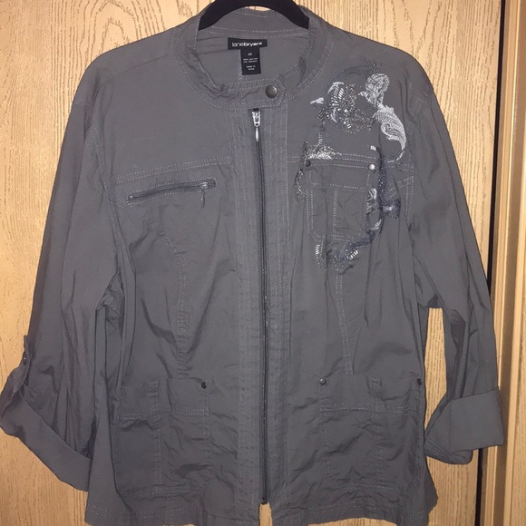 Lane Bryant Jackets & Blazers - Lane Bryant lightweight jacket w embroidery detail